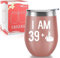 Winzwon 40 Geburtstagsbecher, Isolierbecher, Edelstahl Weinglas, Doppelte Vakuumisolierte und Festivalbecher Haltbare Kaffeetasse für Wein, Bier, Kaffee, Champagner, Cocktails, EIS, Heißgetränke 350ml