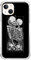 Lobtseyrem Skull Couple Hülle für iPhone 15 TPU Bumper Handyhülle Trend Schwarz Schlank Stoßdämpfend Anti-Gelb