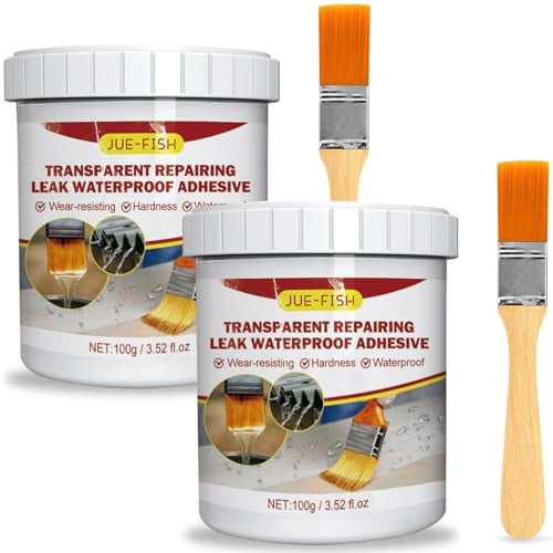 2 Sets Silicone Trasparente Sigillante,Sigillante Impermeabile Trasparente,Idrorepellente per Pietra Legno,Sigillante Perdite Acqua