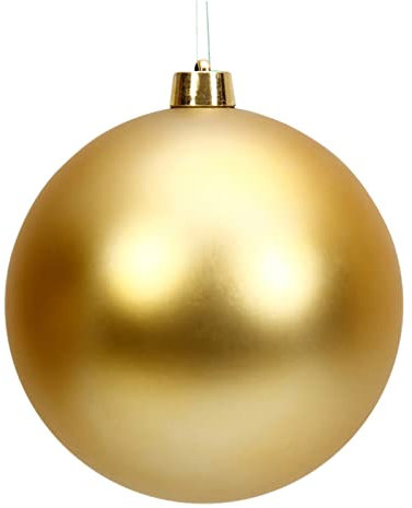 Weihnachtskugeln zum Aufhängen Mehrfarbig 20,3 cm bruchsicherer großer Kunststoff-Weihnachtskugel-Dekorationsball in Bonbongold, um eine lustige Weihnachtsbaumkugeln für (Gold, One Size)