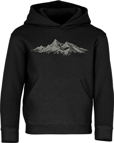 Baddery Kinder Kletter Hoodie - „Alpengipfel“ | Outdoor Wandern Kapuzenpullover für Jungen & Mädchen