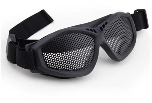 CZMYCBG Lunettes Airsoft, Lunettes De Sécurité Tactiques Lunettes De Sécurité En Maille Métallique Haute Densité Lunettes De Sécurité Protection Oculaire à Haut Impact (Color : Bk)