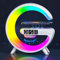 Domigard G Lamp Wireless Bluetooth Speaker Night Lights, Wireless Charger Lamp with Alarm Clocks, RGB Colour Night Light for Bedroom, Dimmable LED, Birthday Gifts Gadgets For Teenage Boys Girls(White)