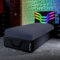 X-Rocker Cosmos RGB Upholstered Ottoman Single Bed for Gamers with RGB LED Lighting, Single 3ft Bedstead Bed Frame with Storage, Gas Lift, PU Faux Leather Headboard, 90x190cm Mattress Included - BLACK