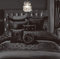 Luxurious Embroidered Casablanca Duvet Quilt Cover Bedding Set with Matching Pillowcases, Bed Throw with Pillow shams, Curtains & Filled Cushions Bed Linen Set (Black, Super King Duvet Cover Set)