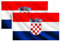COCOSY 2 Stück Kroatische Fahne - 90 x 150 cm 100% Polyester Kroatische Flagge mit Messing-Ösen - Wetterfeste & Langlebige Kroatien Hrvatska Croatia HR Kroatische Flagge für Sport & Feierlichkeiten