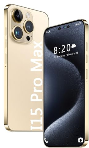Gqudyi 5G Phone I15 Pro Max Android 13 6800mah 6.54 Inch 24mp 48mp Fingerprint Lock Face Recognition(Size:3GB+64GB,Color:Golden)