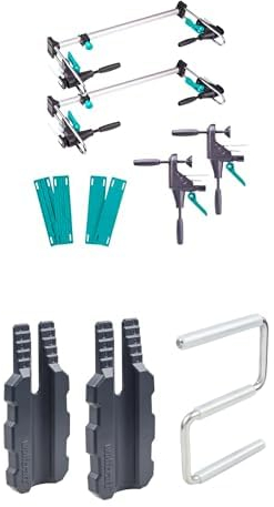 Bundle of wolfcraft Türfutter-Montage-Set „PRO“ 8tlg. I 3676000 + wolfcraft Türblatt-Montage-Set, 3-tlg I 3674000