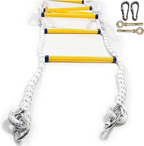 PNAJFUEL Strickleiter, Feuerleiter, Mehrzweckleiter, Wasserdicht, Reißfest, Feuerleiter, Notfallleiter Mit Karabinern/10M