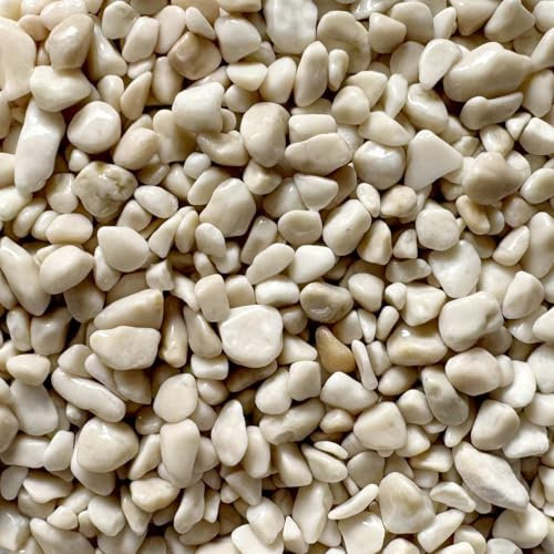 Steinteppich Epoxidharz Set Innen & Außen (ca. 28kg / 2-2,5m²) | 16 Farben | 25kg 2-4mm Marmorkies + 3L, 2K Epoxidharz Bindemittel | Für Balkon, Terrasse, Treppen, Garage (Bianco Avorio)