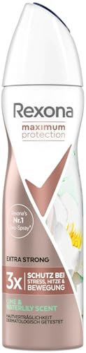 6x Rexona Maximum Protection Extra Strong Lime & Waterlily Scent Deo Anti-Transpirant 3 fach Schutz 48 Stunden Schutz gegen starkes Schwitzen und Körpergeruch 150ml (6er Pack)