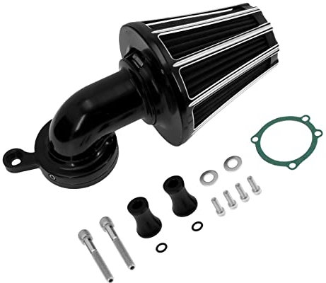 ZYQRXJ Motorrad Schwarz Luftfilter Ansaugluftfilter, for Harley, Dyna Softail Touring Breakout Low Rider Electra Street Glide Fatboy Lufteinlass für Motorräder