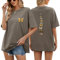 TOMEEK T-Shirt Für Damen Top Sommer Oversize Shirt Rundhals Kurzarm Baumwolle Weiße Tshirts Vintage Loose Tshirt Lockere Passform Basic Tee Kurzärmelig(Dunkelgrau,XL)