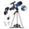 Telescope Teleskope für Erwachsene und Kinder, professionelles Astronomie-Teleskop mit 70 mm Öffnung und 400 mm Brennweite, Teleskop mit Smartphone-Adapter, Tragetasche und verstellbarem Stativ