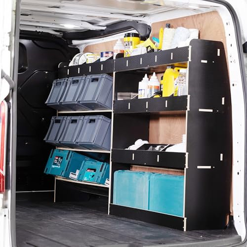 VANIFY Van Racking compatible with a Volkswagen Transporter T5 T6 L1 (SWB) 2003+ Toolbox & Rear HEXABOARD Van Rack