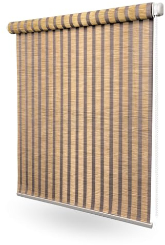 Home-Vision Bali Kollektion Klemmfix Rollo BohoRollo Hula B70 x H150 cm | Natur Bambus Optik für Fenster & Türen – ohne Bohren
