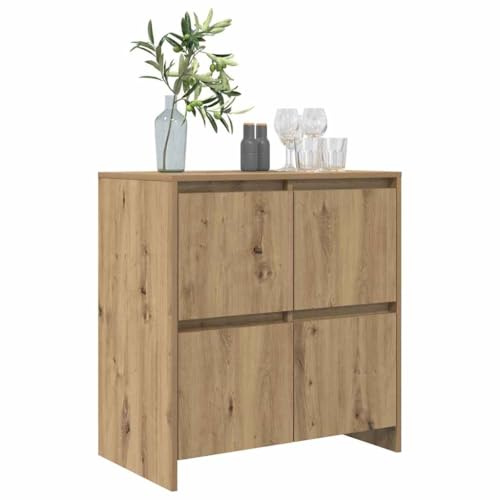 vidaXL Sideboard Artisan oak 70 x 41 x 75 cm Engineered wood, Rustic Wooden Sideboard, Modern Rectangular Buffet Table, Dining Room Storage Cabinet, Ample Space, Durable, Functional Furniture