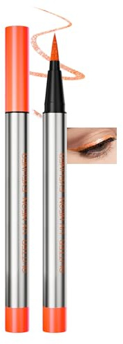 Erinde Orange Liquid Eyeliner, Wasserfest UV Neon Orange Eyeliner, Langanhaltend und Hochpigmentiert, Wischfester Bunter Neon-Look, Ultra Feine Spitze, Für Alltag Und Festliche Anlässe #04
