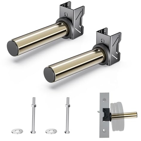 Stainless Steel Sleeve Weight Plate Holder for Power Rack – Choose 2×2 or 3×3 Uprights – Fits 5/8 to 1 Holes – 300lbs Capacity, Heavy-Duty Steel Peg with Stainless Cover, Pair (Fit 2)