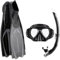 Cressi Pluma / Pluma Bag - Premium Flossen Set, Schwarz/Silber - Schnorchel Set, 39/40