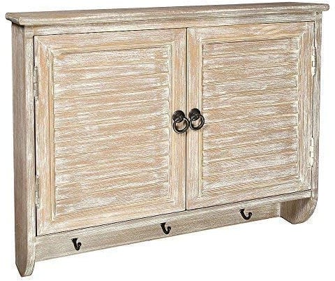 linoows Wandschrank, Hängeschrank, Wand-Regal in rustikaler Landhausoptik, Shabby Weiß