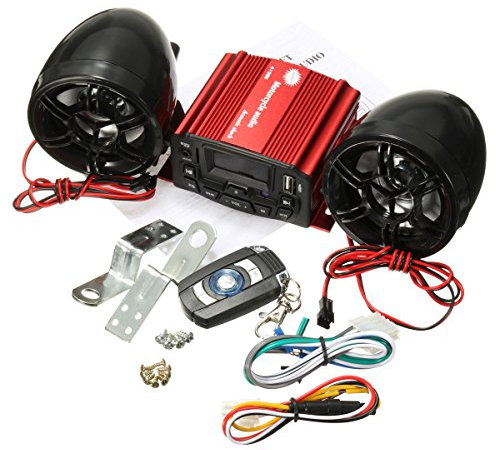 Alamor 12V Audio Control Remoto Sistema De Sonido Moto Altavoz SD USB Mp3