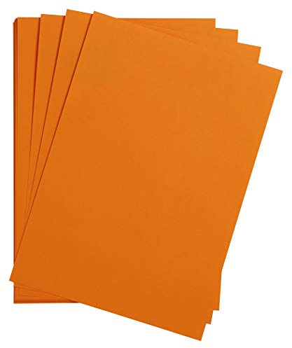 Clairefontaine 975366C Packung mit 25 Bastelkartons Maya, 185g, DIN A3, 29,7 x 42 cm, 1 Pack, clementine