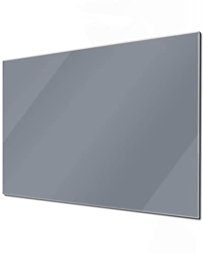 Banjado Glas Magnettafel 75x50cm - Magnetwand und Memoboard für Küche, Büro, Kinderzimmer - Inkl. 4 Magnete & Montageset - Silber Metallic