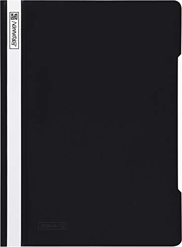 Baier & Schneider Brunnen 102011090, Schnellhefter PVC für A4, kräftige Kunststofffolie, 25 Stück schwarz