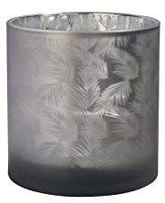 sompex Awhia Windlicht Vase Farne, Farbe:Silber-braun, Größe:15 x 15 cm (M)