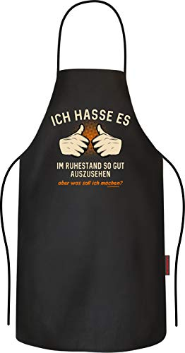 RAHMENLOS Grillschürze Kochschürze Küchenschürze als Geschenk für Rentner im Ruhestand
