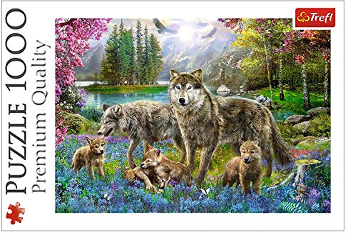 Trefl, Puzzle, Wolfsfamilie, 1000 Teile, Premium Quality, für Erwachsene und Kinder ab 12 Jahren