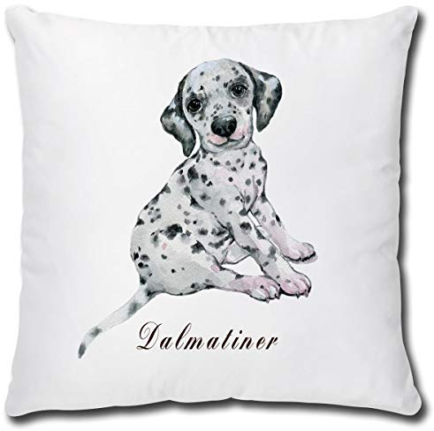 TRIOSK Kissen Hundemotiv lustig mit Spruch Hund Dalmatiner Dekokissen Geschenk für Hundebesitzer Hundeliebhaber Frauen Mädchen Kinder Zierkissen 40x40