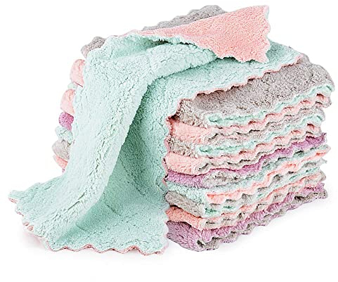 MEJOSER 10 Set Putzlappen Saugfähig Geschirrhandtücher Küchenhandtücher Mikrofaser Tücher Spüllappen Reinigungstücher für Haushalt Reinigung ohne Flusen