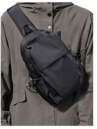 SEAFEW Herren Schultertasche, A-Schwarz, Medium Shoulder Bag