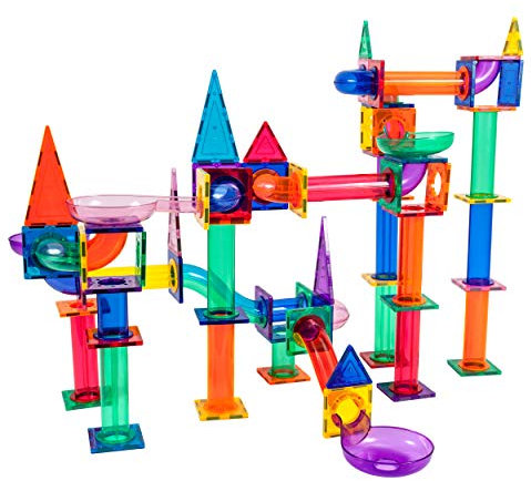 PicassoTiles Marble Run 150-teiliges Magnetfliesen-Rennstrecken-Spielzeugspielset STEM Bauen & Lernen Pädagogischer Magnet Baukasten Kinder Gehirn Entwicklungsspielzeug Jungen Mädchen Alter 3+ Jahre