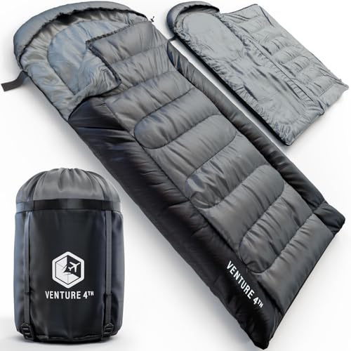 VENTURE 4TH 3-Season XXL Backpacking Sleeping Bag - Silver/Black