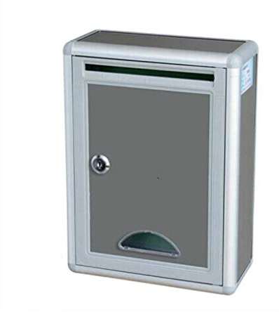 KONGY Briefkasten, Abschließbar Rostfreier Stahl Briefkasten Amerikanisch Zuhause Wohnung Briefkasten Mit 2 Schlüsseln, 28,5 × 21,5 × 10,5 cm Letterbox