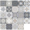 Bestine 48 Stück Fliesenaufkleber, Retro Mosaik Wandfliesenaufkleber Marokkanischen Stil Selbstklebende Fliesen überträgt Aufkleber DIY für Küche Badezimmer Home Decor (48 Stück, 20 x 20 cm)