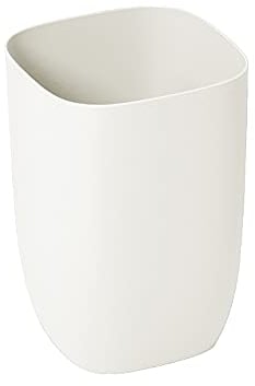 Bathroom Bin, Small Office Bin Plastic Waste Paper Rubbish Bins, Modern Trash Can for Bathroom, Bedroom, Living room 7L, White
