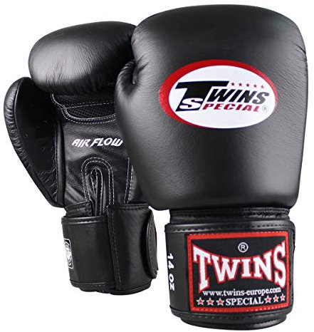 TWINS Boxhandschuhe, Leder, AIR, schwarz Size 16 Oz