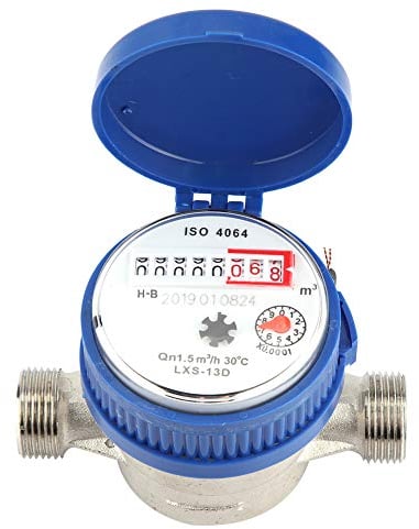 Juego de conexión para contador de agua de jardín, en la superficie, en forma de grifo, contador de agua fría, 15 mm, medidor de flujo de agua