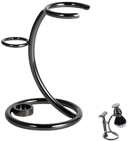 Ncheli Rasiermesser Bürstenständer,Rasierständer Tragbarer 2 in 1 Rasierpinsel Halter Rasierständer Rasierpinsel Ständer Halter für Männer Rasierhobel Gesichtspflege