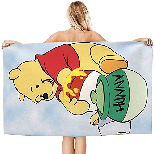 NICHIYOBI Pooh Bear Strandtücher 3D-Digitaldruck Badetücher,modischer Auftritt,Reisetuch,Weich und lichtbeständig (2,70cmx140cm)