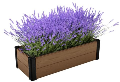 Keter - fioriera Maple da esterno realizzato in resina con effetto legno 106x50x32