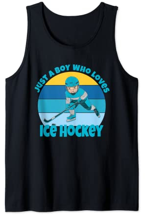 Just a Boy Who Loves Ice Hockey Eishockey für Jungen Spieler Tank Top
