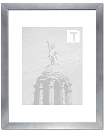 Emma für Großformate, Eleganter Quadratischer MDF Bilderrahmen in Alu geschliffen mit 2mm klarem Kunststoffglas, Bildmaß: 101 x 153 cm