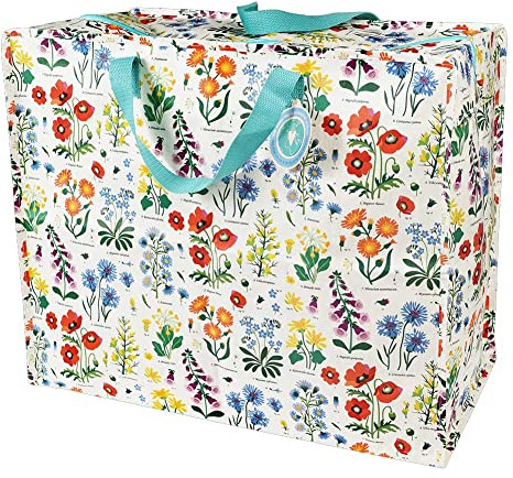LS-LebenStil XXL Jumbo Bag Wild Flowers 55x48x28cm Recycled Allzweck-Tasche Riesentasche Shopper