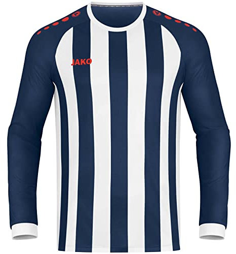 JAKO Kinder Trikot Inter (Langarm), Navy/Weiß/Flame, 140