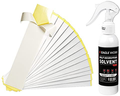 EAGLE WORK Golf Regriping Kits, 15 Scrim-Backed Tapes, 5oz Solvent